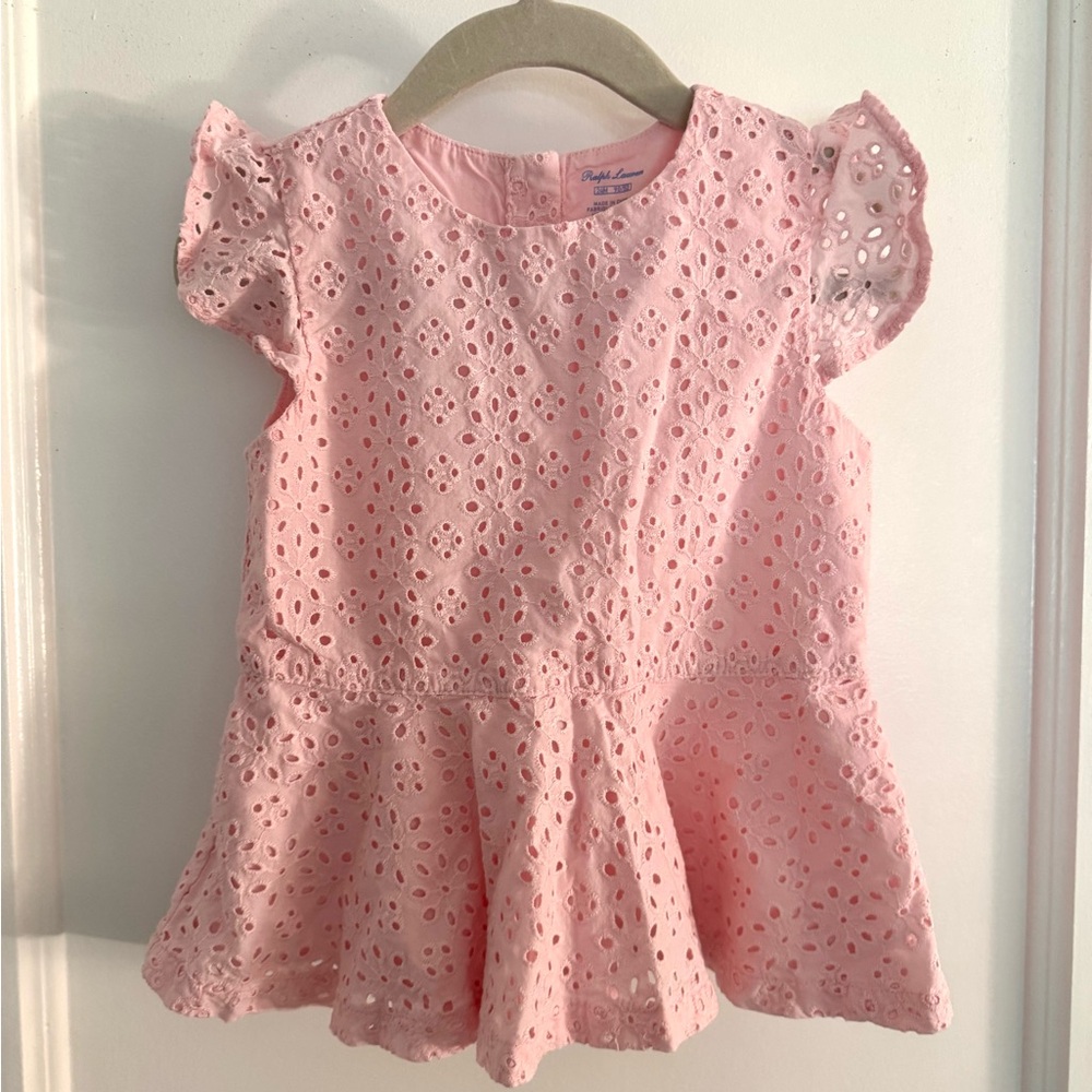 Ralph Lauren Pink Eyelet Dress